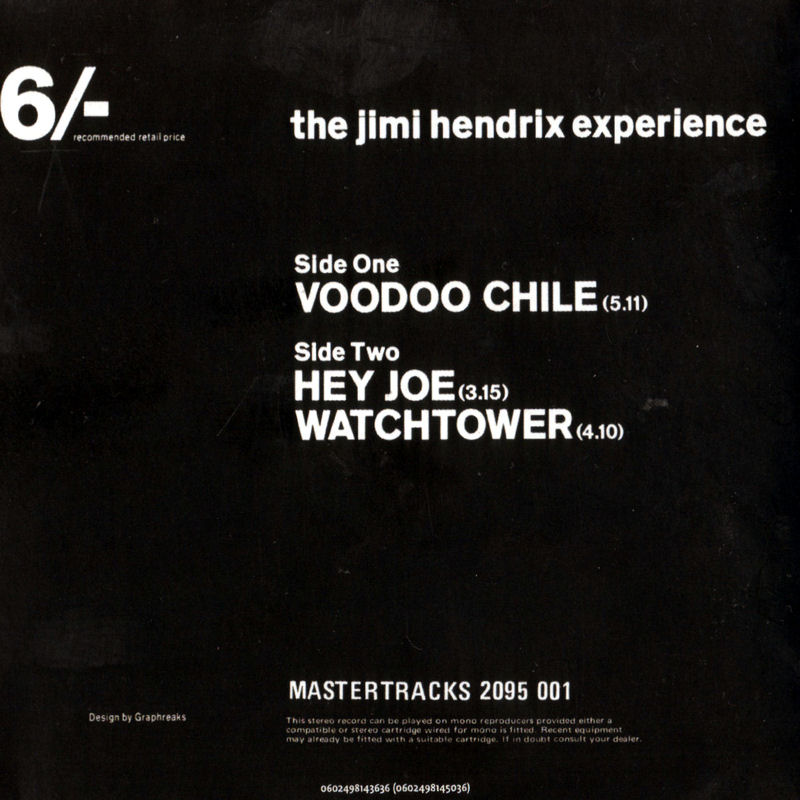 Discographie : Compact Disc MCARecords0602498143636-VoodooChile-HeyJoe-AllAlongTheWatchtowerBack_zps71f17dbe